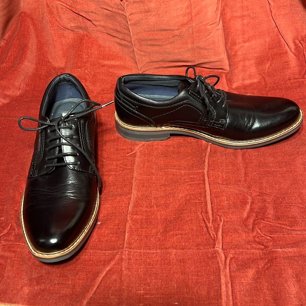 Men’s NEW Steve Madden Black Leather Orlando Lace Up Shoes 8.5
